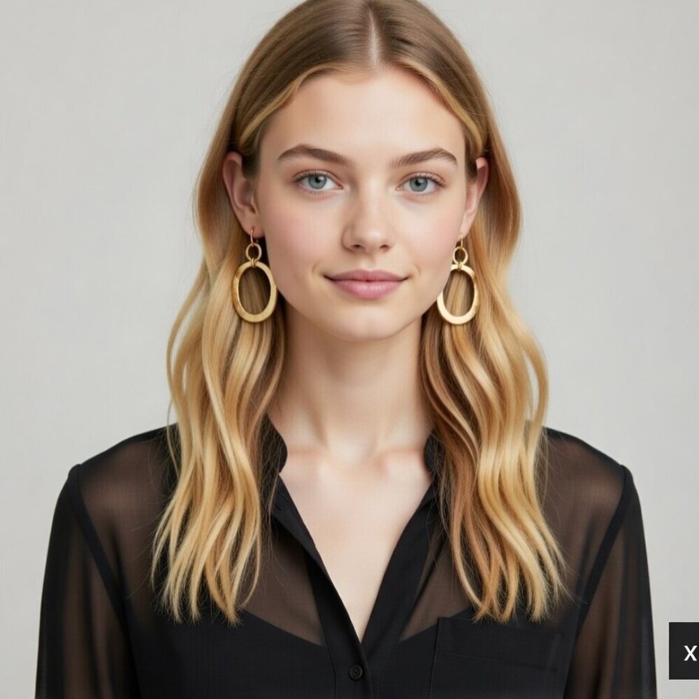 Classic! Susan Shaw Double Gold Dangle Earrings — Northern European Inspired NWT